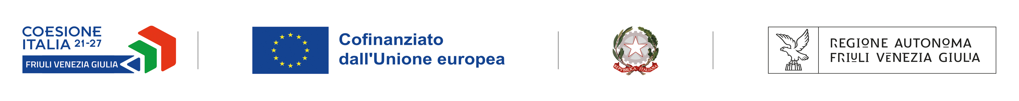 Official institutional logos for the Friuli Venezia Giulia PR FESR 2021–2027
